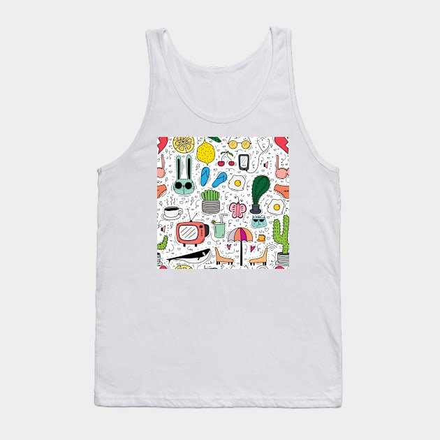 Cute Doodle Art Tank Top by labatchino